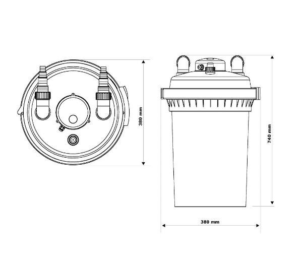 SunSun CPF-500 Survefilter. UV 18W lamp, tiigisuurus 30000l 6 SunSun CPF-500 Survefilter. UV 18W lamp, tiigisuurus 30000l - Pilt 6