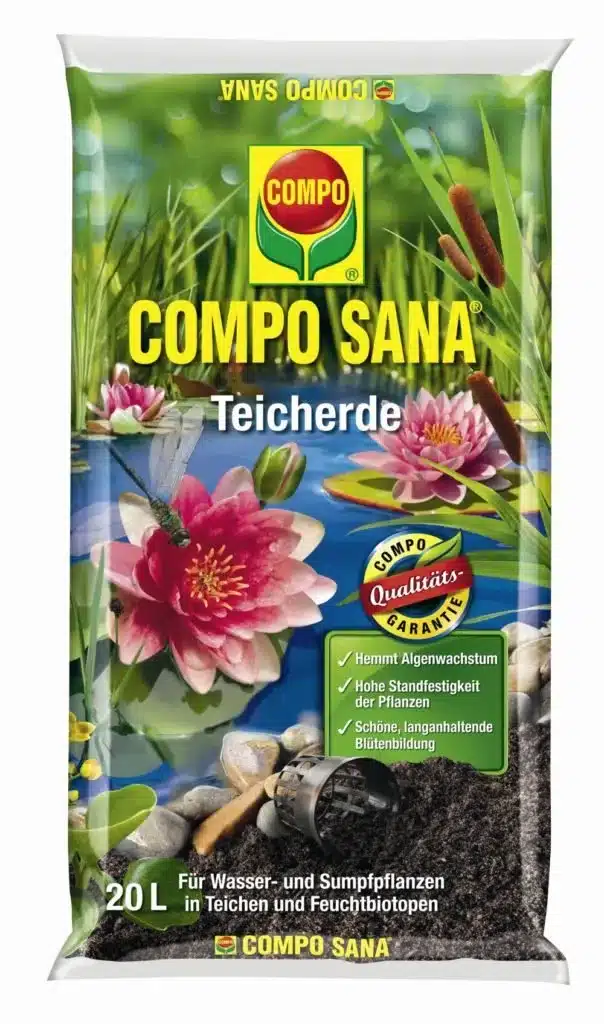 Veetaimede muld Compo 20L 1 Veetaimede muld Compo 20L veetaimede muld Compo 20L tiigitaimedele tiigikorv veetaimede mullaga istutamiseks veetaimede muld rabataimede ja vesirooside jaoks