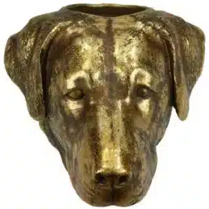Planter Dog Polyresin Gold