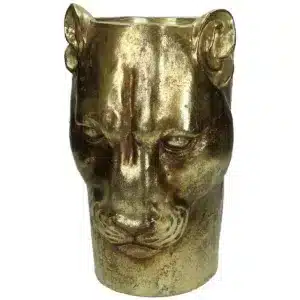 Planter Tiger Polyresin Gold