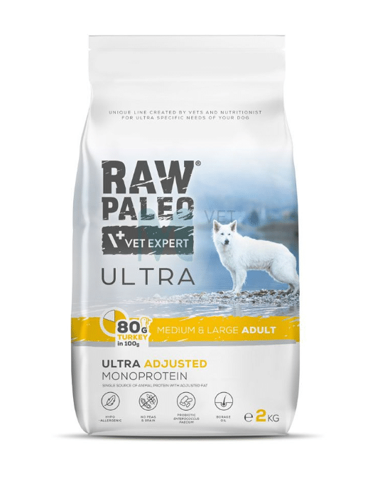 Raw paleo koera täissööt ultra kesk./suur tõug kalkun 2kg 1 Raw paleo koera täissööt ultra kesk./suur tõug kalkun 2kg