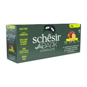 Schesir After Dark multipakk puljongis märg toit kassidele 12x80g