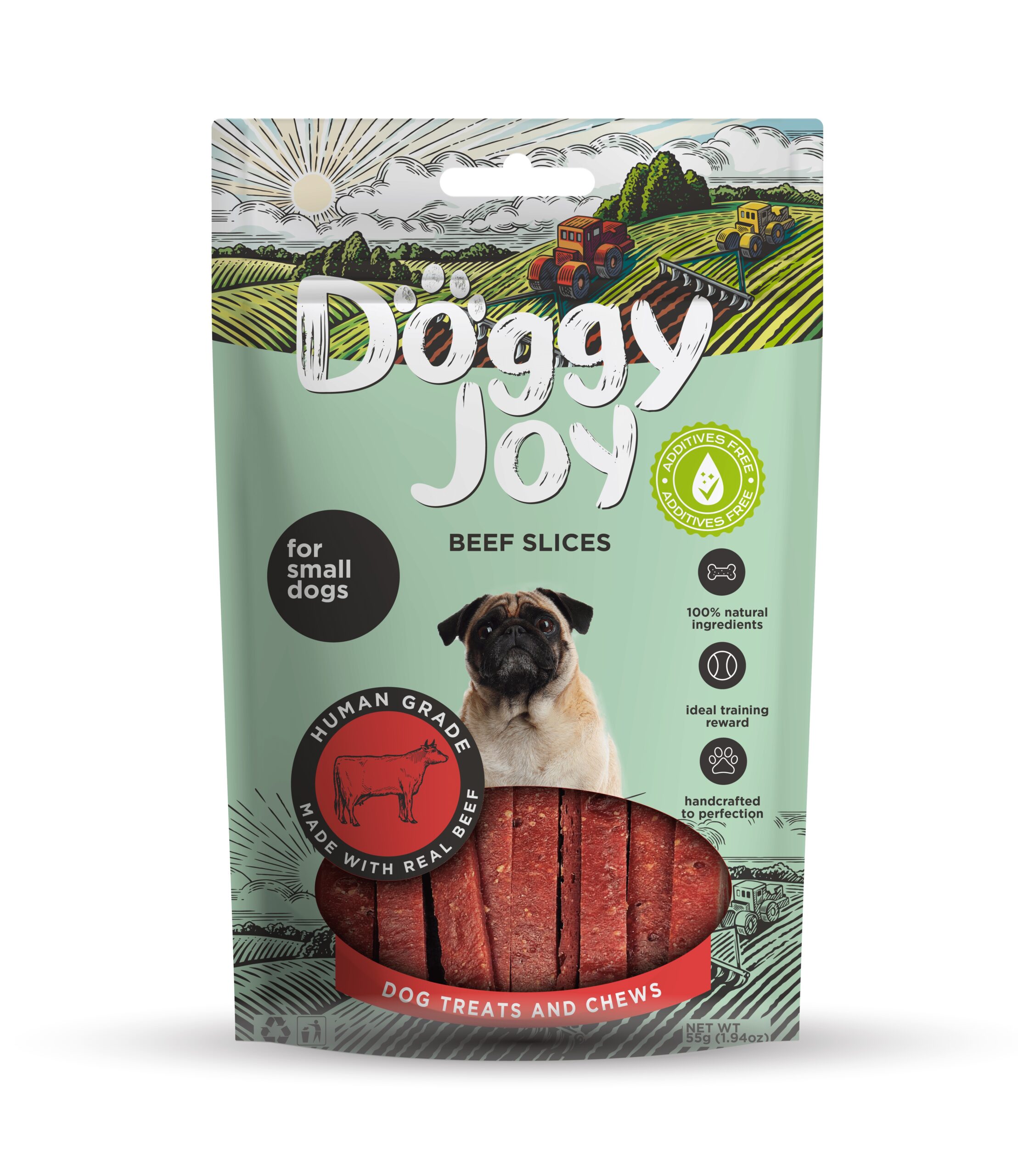 Doggy Joy beef slices nÀrimismaiused koerale 55g 1 Doggy Joy beef slices nÀrimismaiused koerale 55g