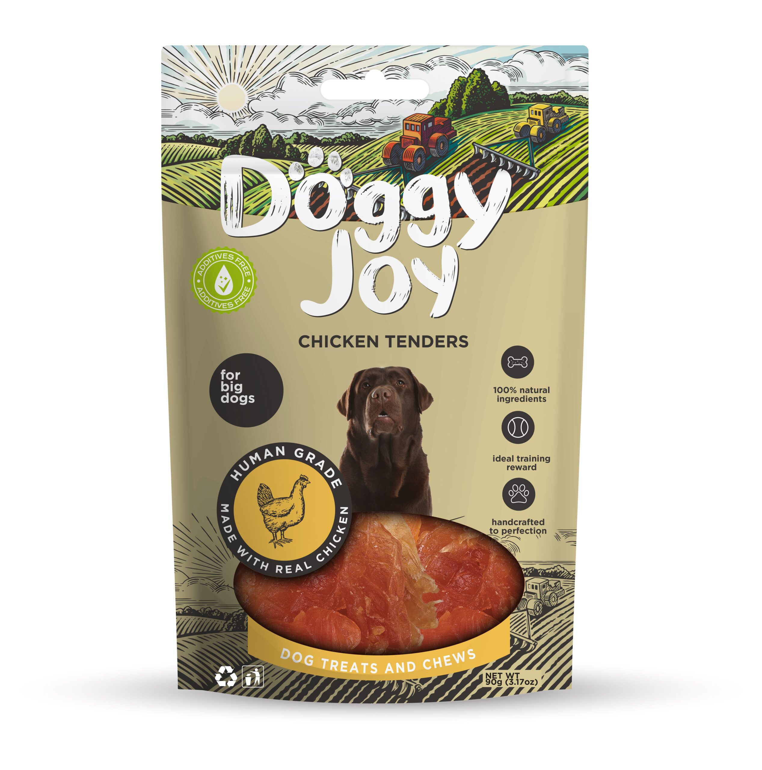 Doggy Joy chicken tenders närimismaiused koertele 90g 1 Doggy Joy chicken tenders närimismaiused koertele 90g