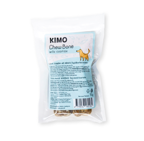 Kimo naturaalne närimiskont tursaga 10cm 2tk 70g 1 Kimo naturaalne närimiskont tursaga 10cm 2tk 70g
