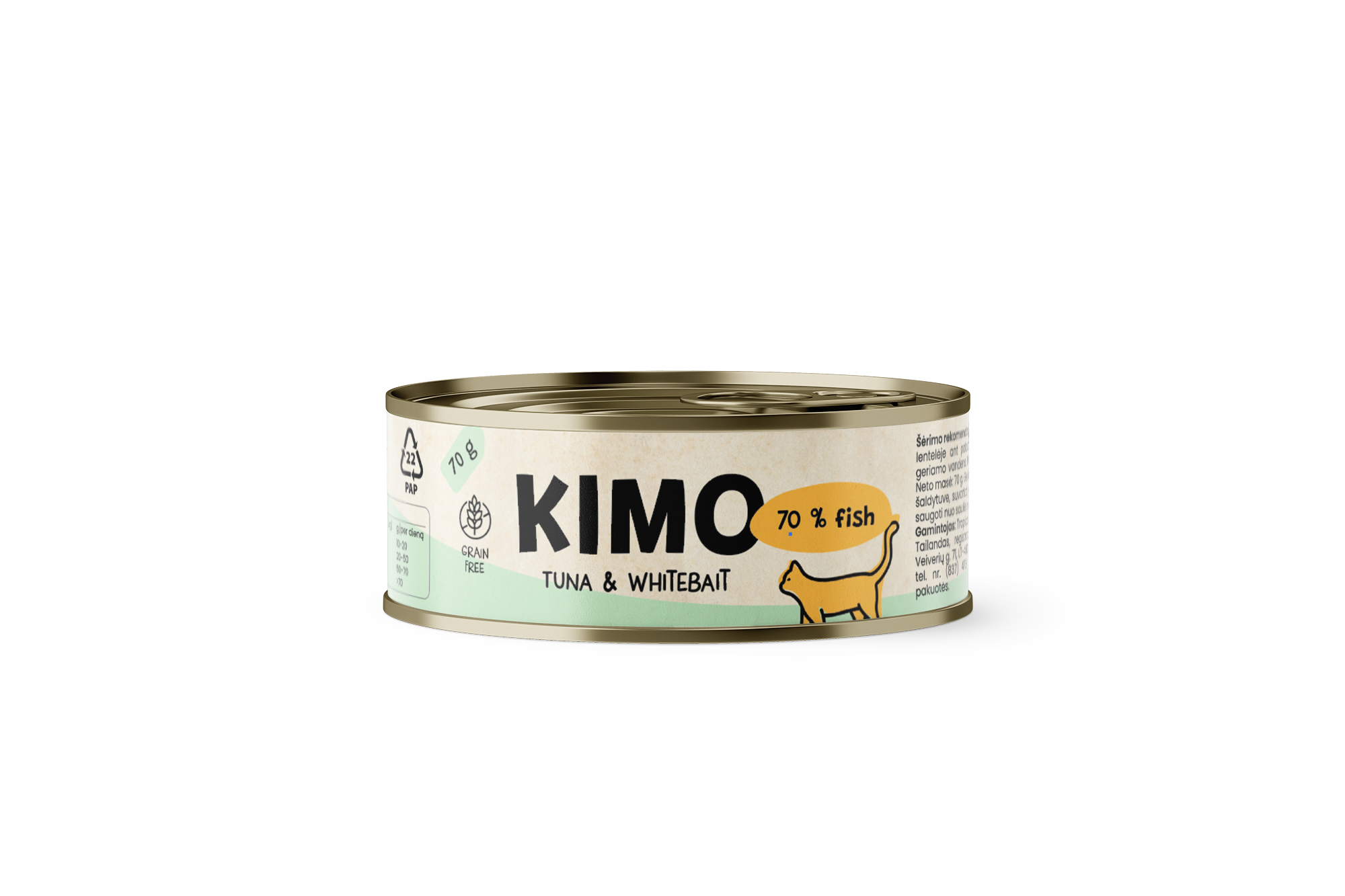 Kimo Tuna & Whitebait konserv kassidele 70g 1 Kimo Tuna & Whitebait konserv kassidele 70g