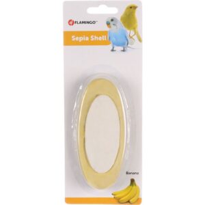 Flamingo mineraalkivi seepialuuga lindudele 12cm 70g