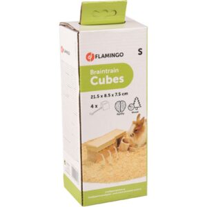 Flamingo Braintrain Cubes puidust lelu närilistele