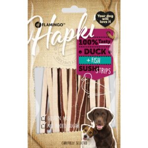 Flamingo Hapki Duck + Fish Sushi Strips närimismaius koerale 85g
