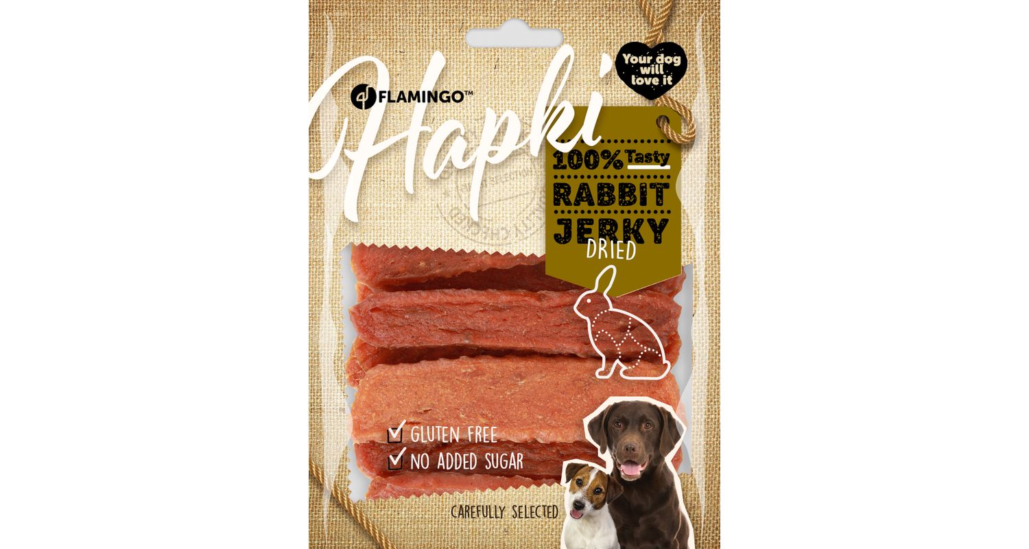 Flamingo Hapki Rabbit Jerky närimismaius koerale 170g 1 Flamingo Hapki Rabbit Jerky närimismaius koerale 170g