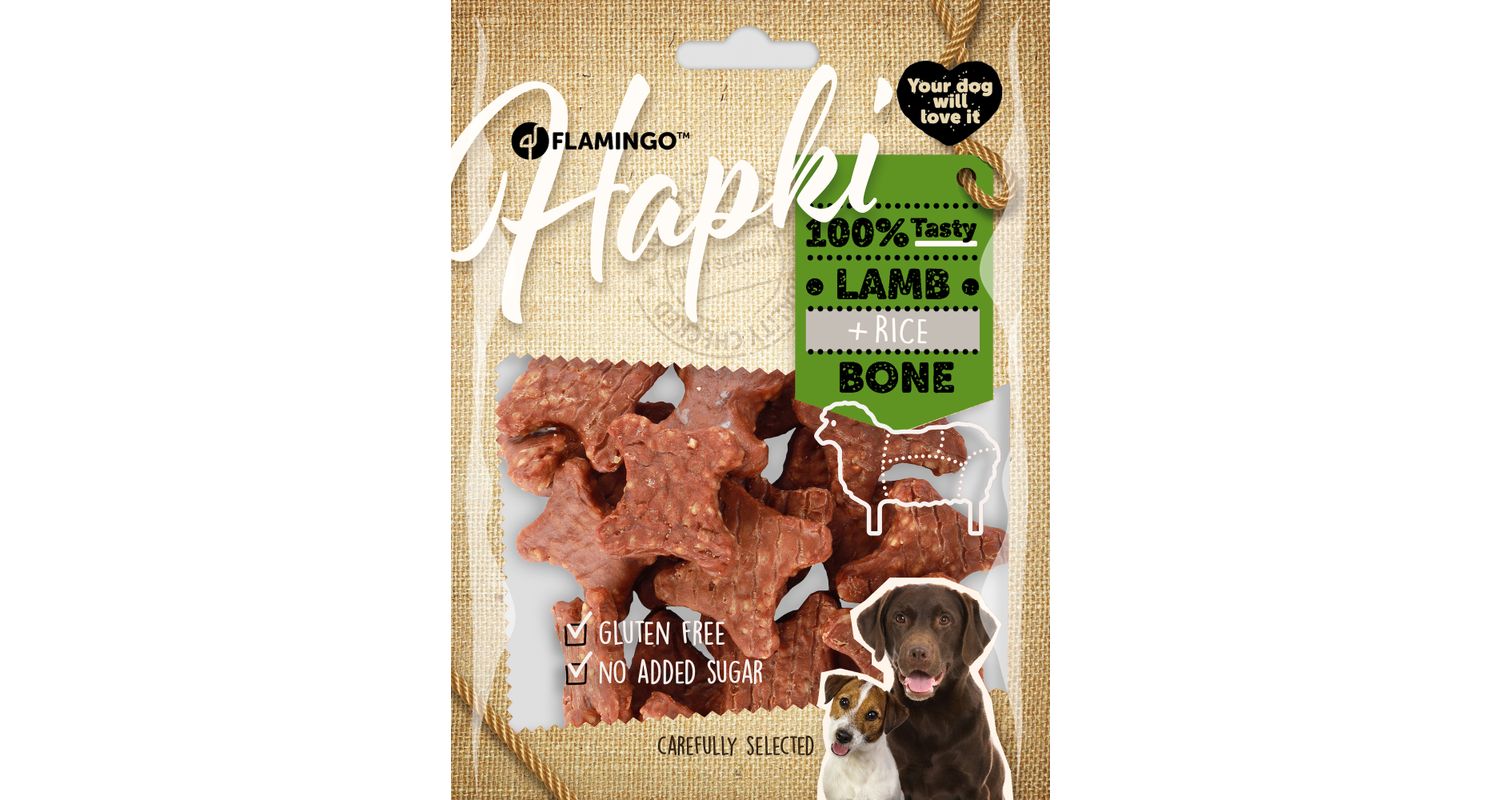Flamingo Hapki Lamb + Rice Bone närimismaius koerale 170g 1 Flamingo Hapki Lamb + Rice Bone närimismaius koerale 170g