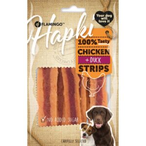 Flamingo Hapki Chicken + Duck Strips närimismaius koerale 85g