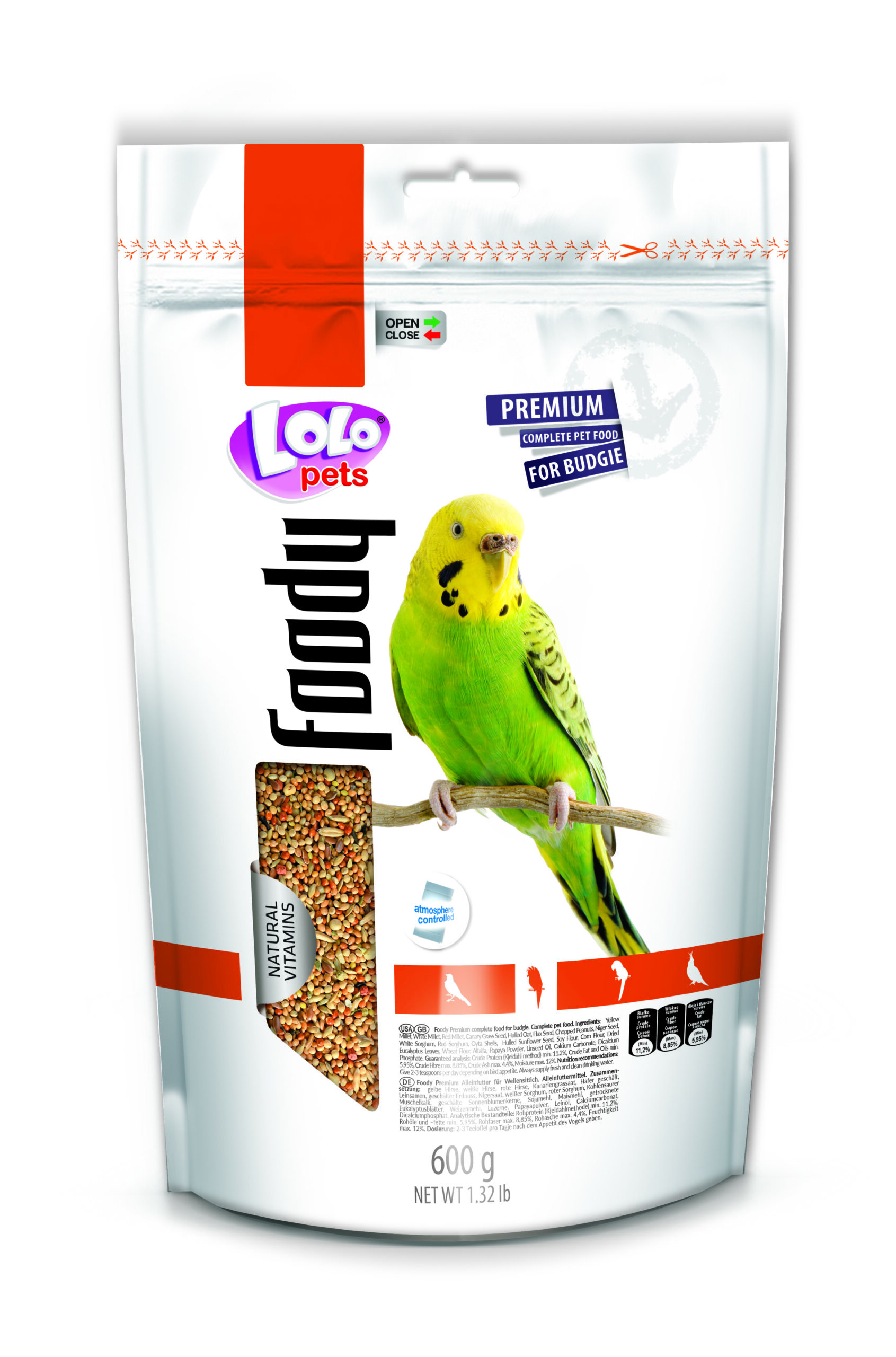 LoLo Pets Foody täissööt viirpapagoidele 600g 1 LoLo Pets Foody täissööt viirpapagoidele 600g