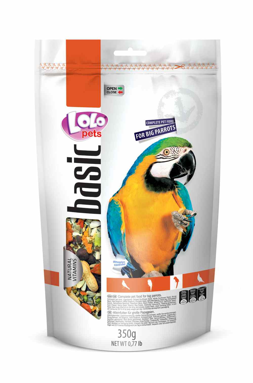 LoLo Pets Foody täissööt suurtele papagoidele 350g 1 LoLo Pets Foody täissööt suurtele papagoidele 350g