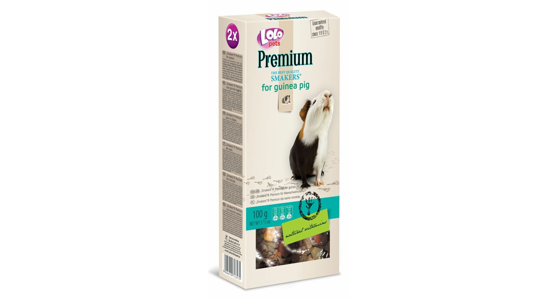LoLo Pets Premium närimispulgad merisigadele 2tk 100g 1 LoLo Pets Premium närimispulgad merisigadele 2tk 100g
