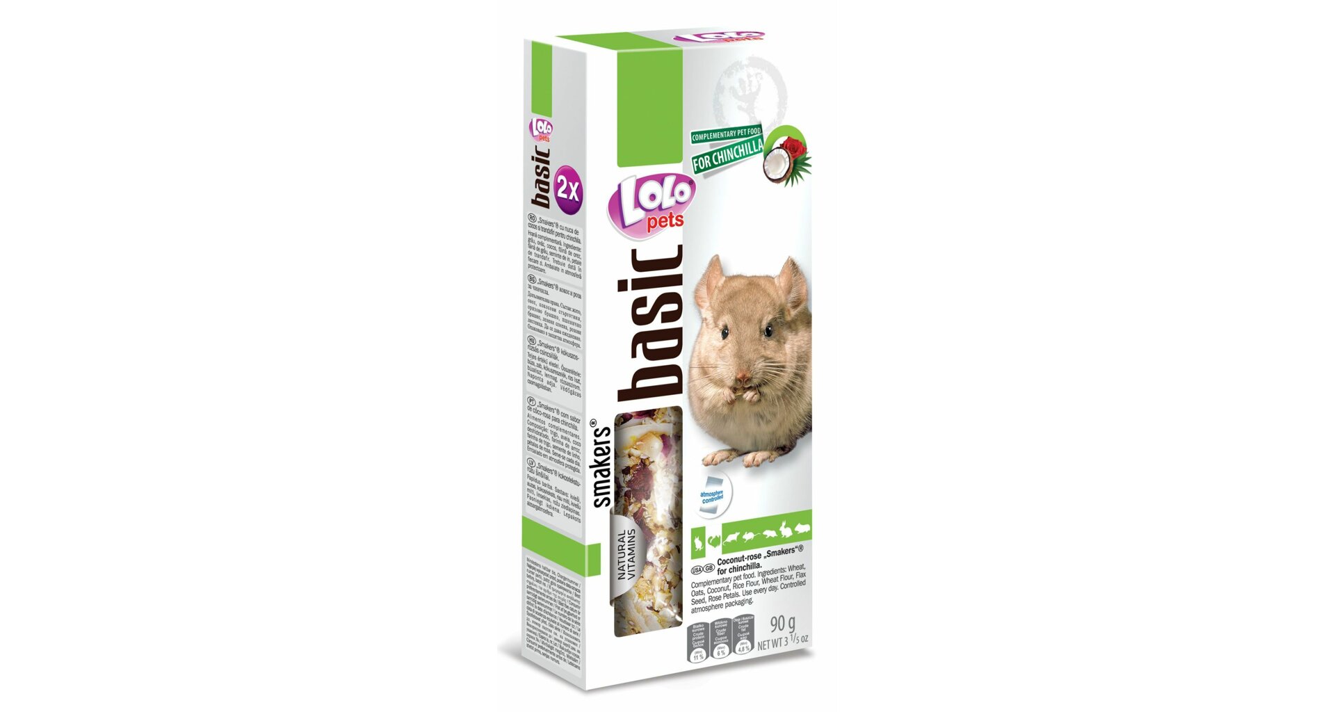 LoLo Pets Smakers maiusepulgad tšintšiljadele kookosega 2tk 90g 1 LoLo Pets Smakers maiusepulgad tšintšiljadele kookosega 2tk 90g
