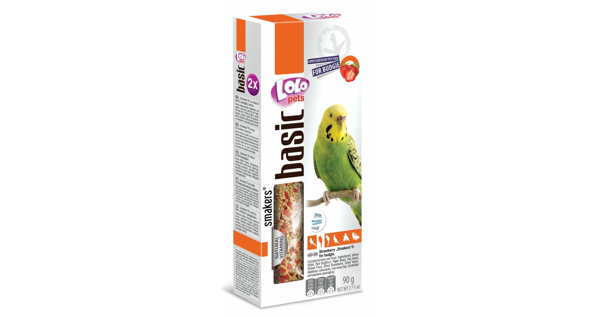 LoLo Pets Smakers maiusepulgad viirpapagoidele maasikatega 2tk 90g 1 LoLo Pets Smakers maiusepulgad viirpapagoidele maasikatega 2tk 90g