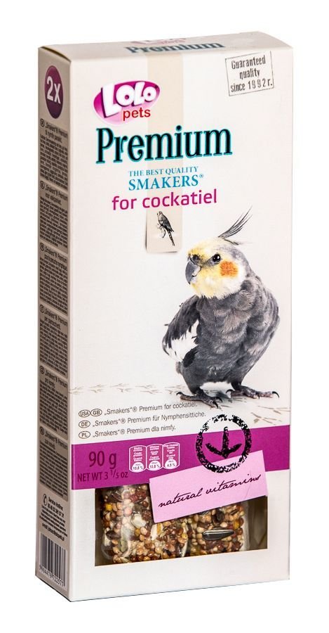 LoLo Pets Premium maiusepulgad nümfkakaduudele 2tk 90g 1 LoLo Pets Premium maiusepulgad nümfkakaduudele 2tk 90g