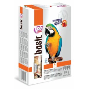 LoLo Pets Basic täiendsööt suurtele papagoidele puuviljadega 900g