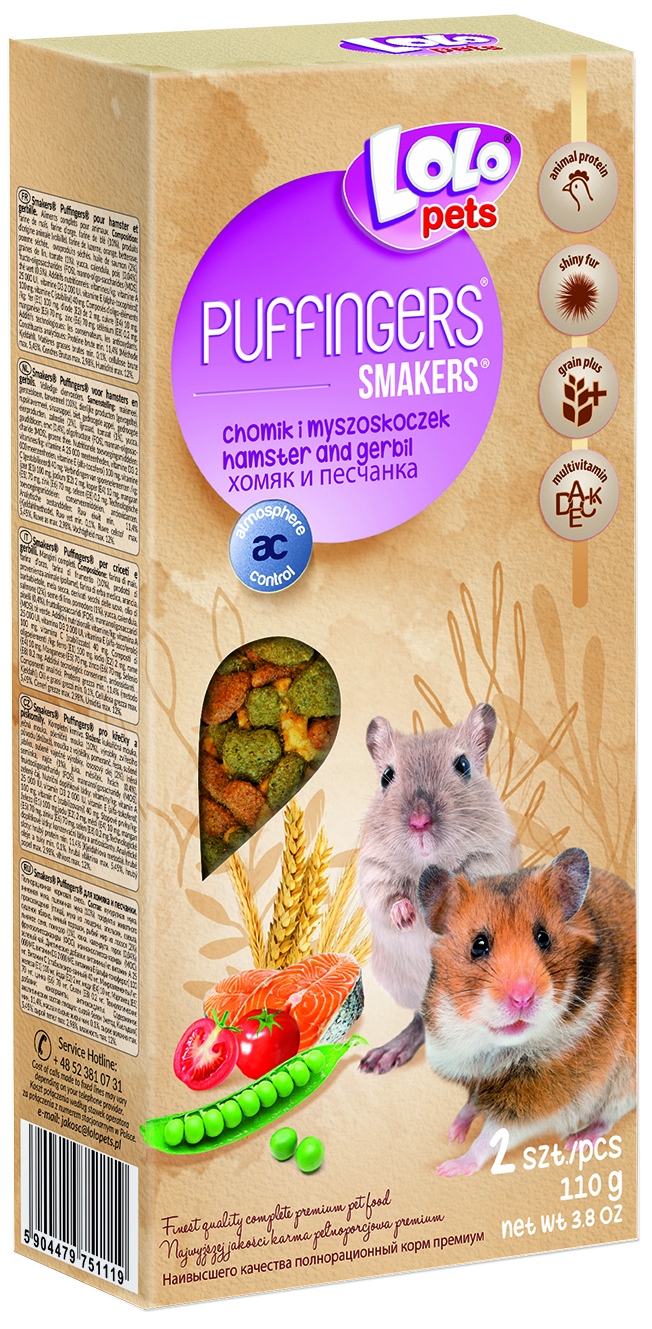 LoLo Pets Puffingers nÀrimispulgad hamstritele ja liivahiirtele 2tk 110g 1 LoLo Pets Puffingers nÀrimispulgad hamstritele ja liivahiirtele 2tk 110g