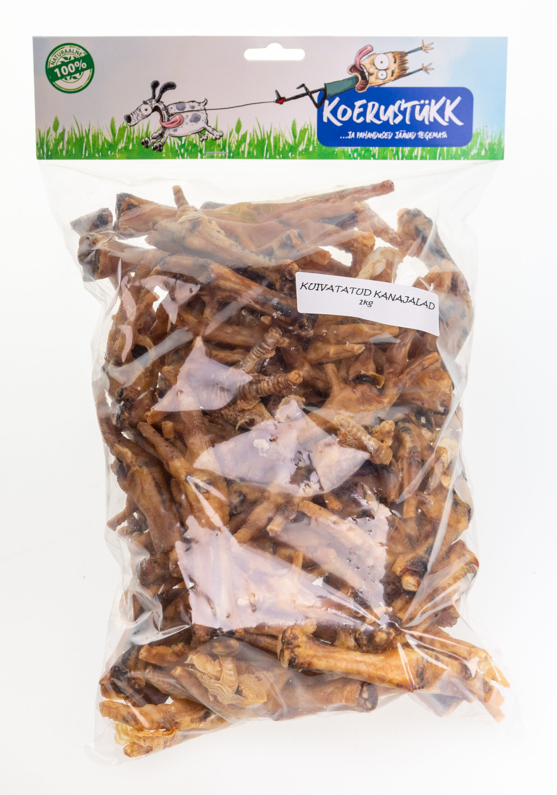 Koerustükk - Kuivatatud kanajalad 1 kg 1 Koerustükk - Kuivatatud kanajalad 1 kg