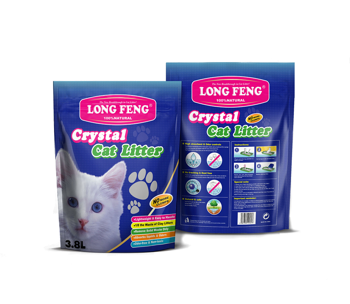 Long Feng lavendli lõhnaga silikaatliiv kassidele 3,8L 1 Long Feng lavendli lõhnaga silikaatliiv kassidele 3,8L