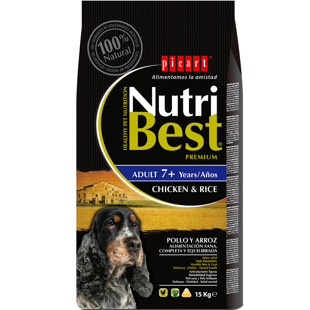 Nutribest Adult 7+ Chicken And Rice koeratoit 15kg 1 Nutribest Adult 7+ Chicken And Rice koeratoit 15kg