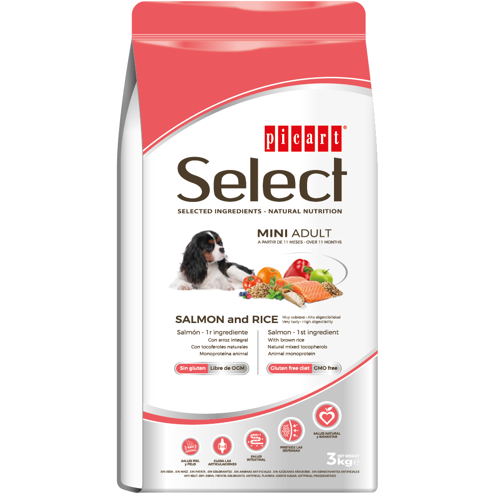 Select Mini Adult Salmon And Rice koeratoit 3kg 1 Select Mini Adult Salmon And Rice koeratoit 3kg