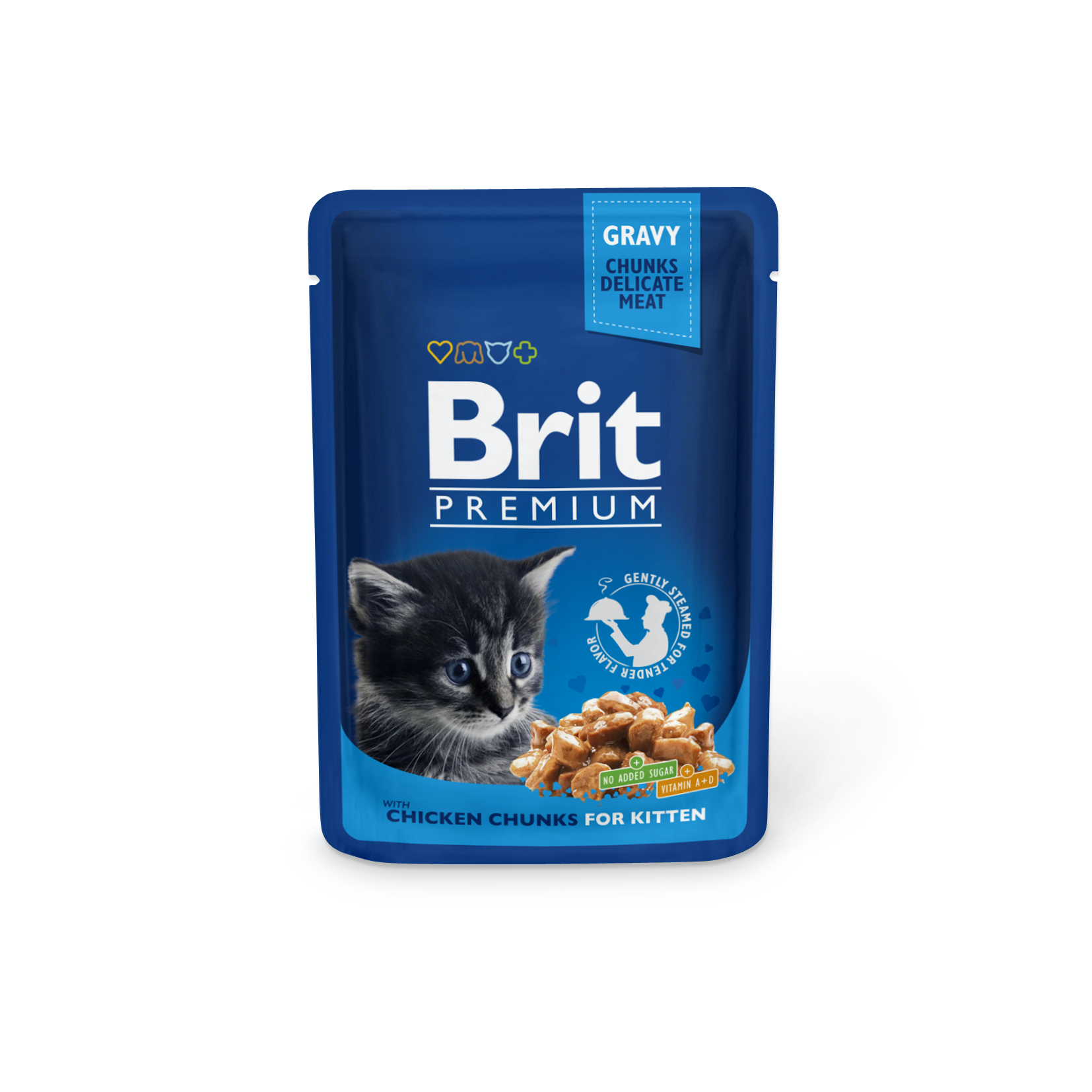 Brit Premium Chicken Chunks in Gravy märgtoit kassipoegadele 100g 1 Brit Premium Chicken Chunks in Gravy märgtoit kassipoegadele 100g