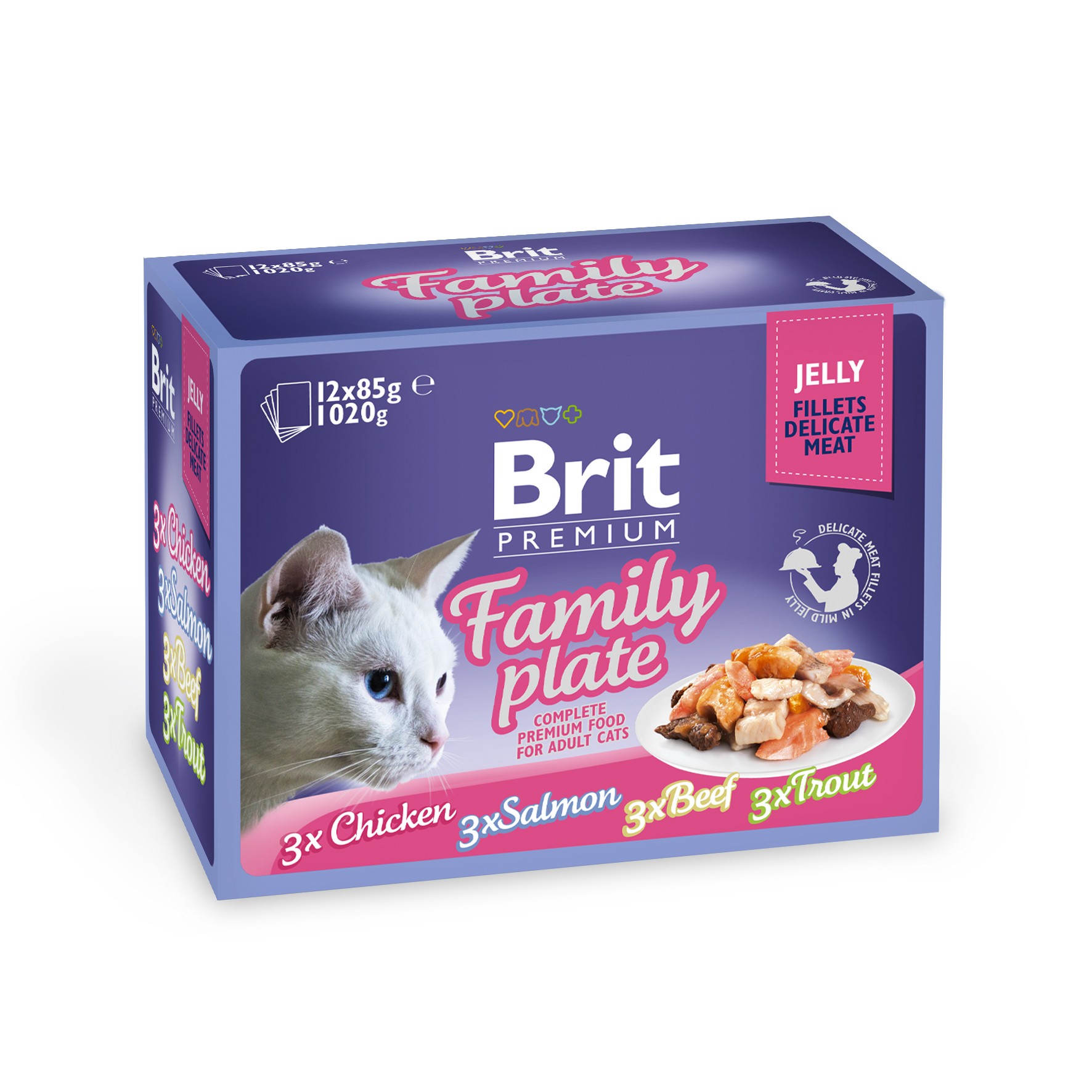 Brit Premium Delicate Jelly Family multipakk märgtoit kassidele 12x85g 1 Brit Premium Delicate Jelly Family multipakk märgtoit kassidele 12x85g