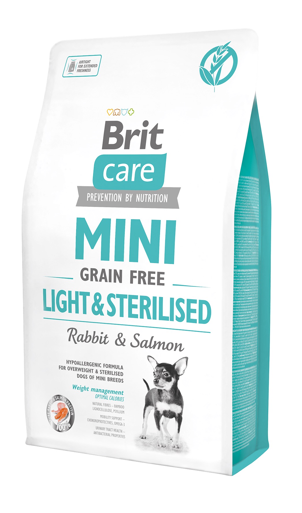 Brit Care Mini Light Sterilised teraviljavaba koeratoit 2 kg 1 Brit Care Mini Light Sterilised teraviljavaba koeratoit 2 kg