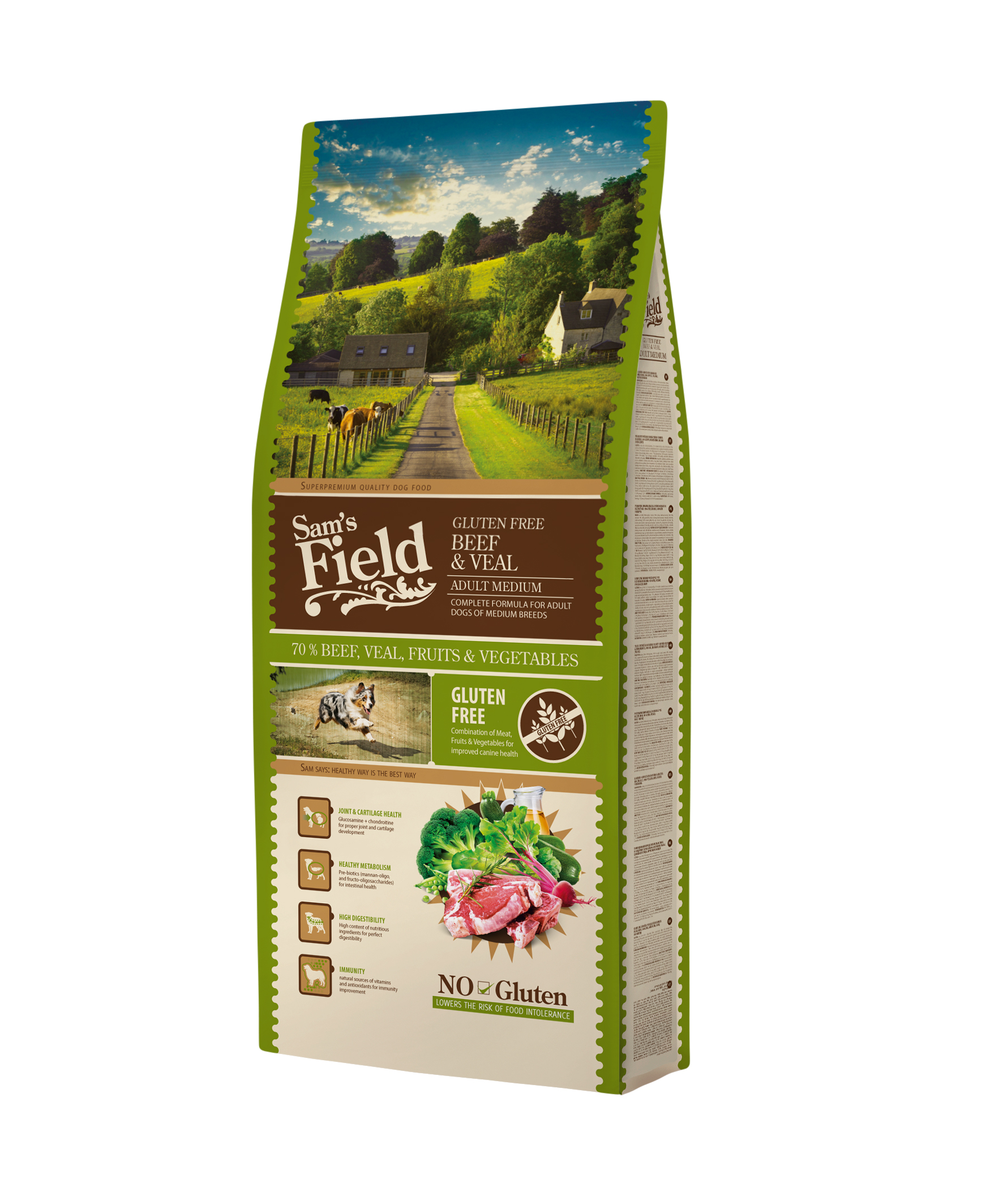 Sam's Field Adult Medium Beef & Veal koeratoit 13 kg 1 Sam's Field Adult Medium Beef & Veal koeratoit 13 kg