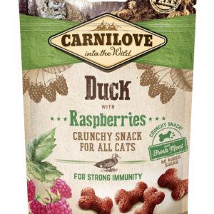 Carnilove Cat Snack Duck with Raspberries närimismaiused kassile 50g