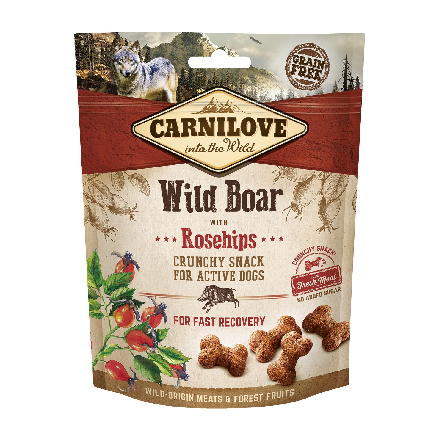 Carnilove Dog Snack Wild Boar with Rosehips vÀrske lihaga koeramaius 200g 1 Carnilove Dog Snack Wild Boar with Rosehips vÀrske lihaga koeramaius 200g
