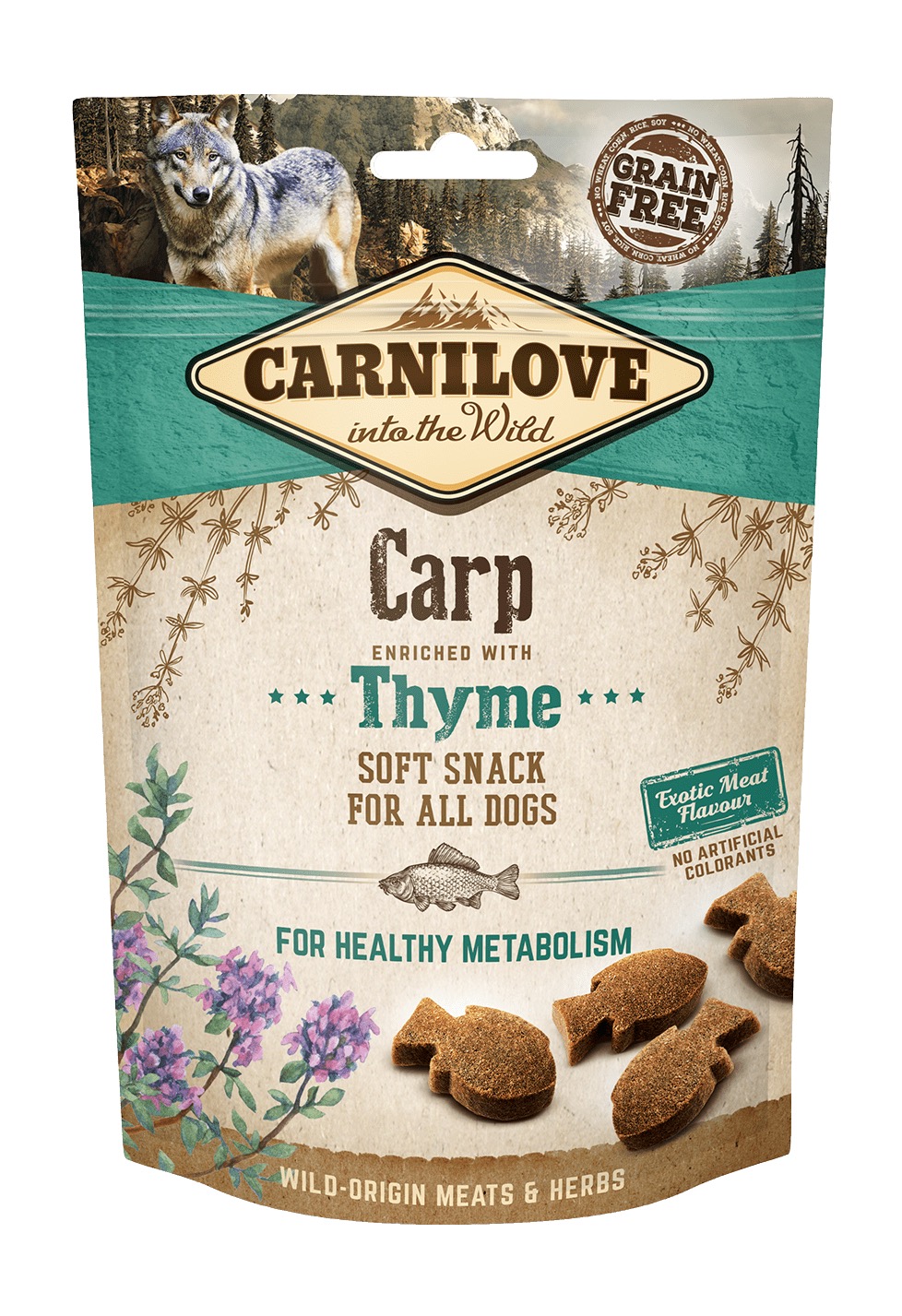 Carnilove Dog Snack Carp & Thyme maiused koerale 200g 1 Carnilove Dog Snack Carp & Thyme maiused koerale 200g
