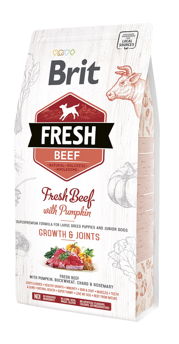 Brit Fresh Beef Pumpkin Large Bones Joints koeratoit 2,5 kg 1 Brit Fresh Beef Pumpkin Large Bones Joints koeratoit 2,5 kg
