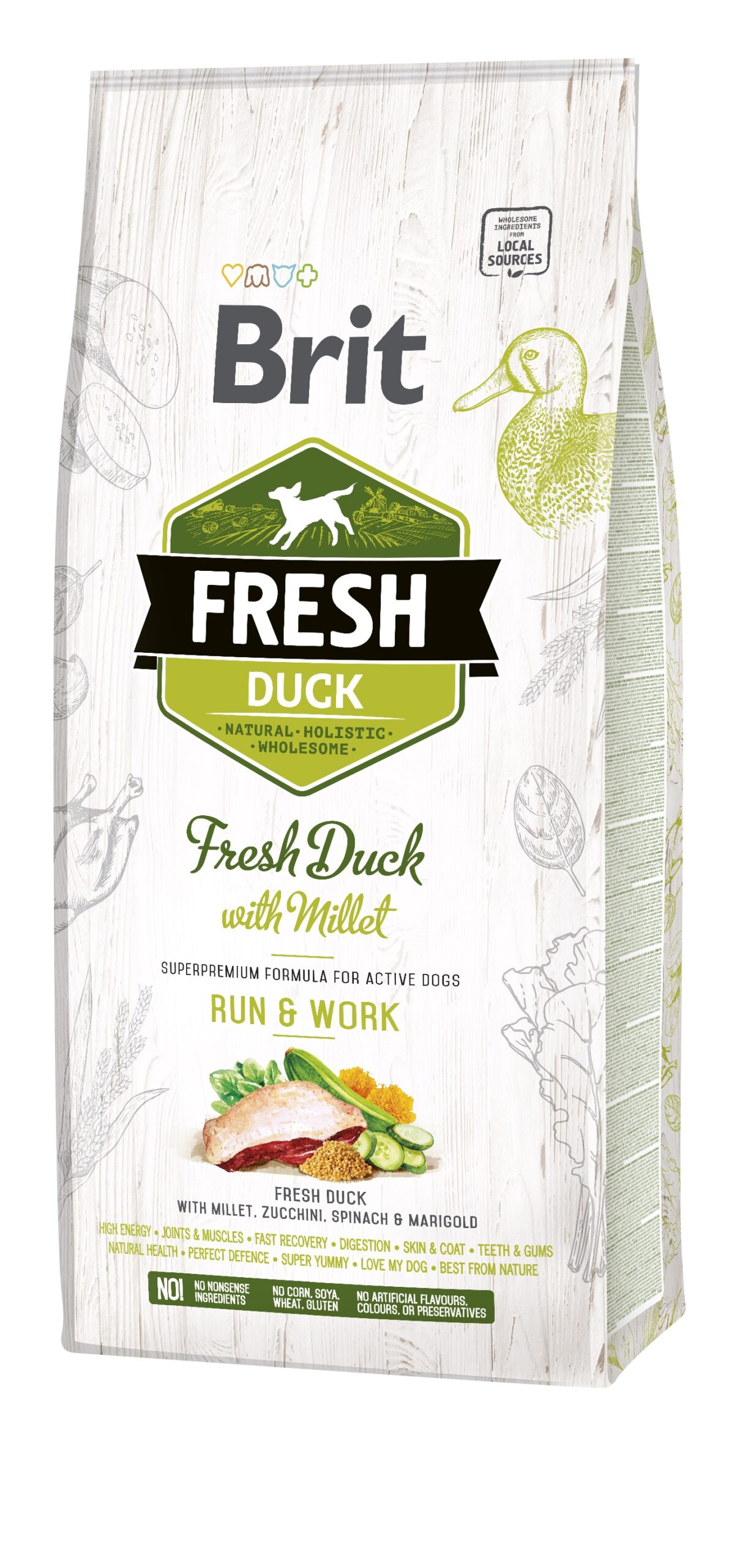Brit Fresh Duck Millet Adult koeratoit 12 kg 1 Brit Fresh Duck Millet Adult koeratoit 12 kg