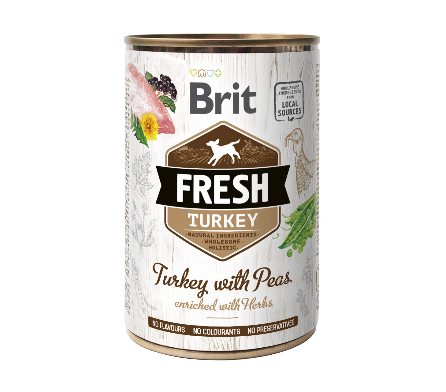 Brit Fresh Turkey with Peas konserv koertele 400g 1 Brit Fresh Turkey with Peas konserv koertele 400g