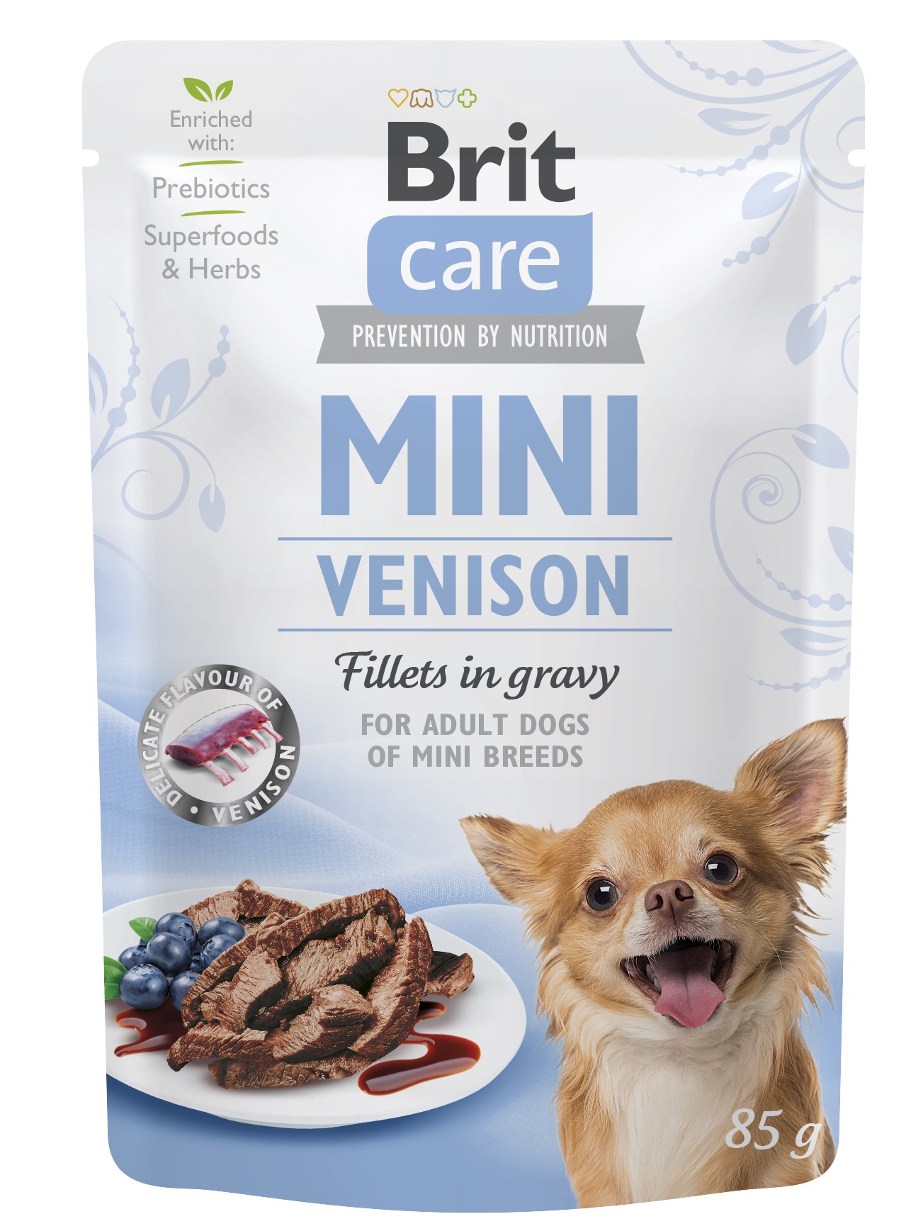 Brit Care Mini pouch Venision fillets in gravy einekotike koertele 85g 1 Brit Care Mini pouch Venision fillets in gravy einekotike koertele 85g