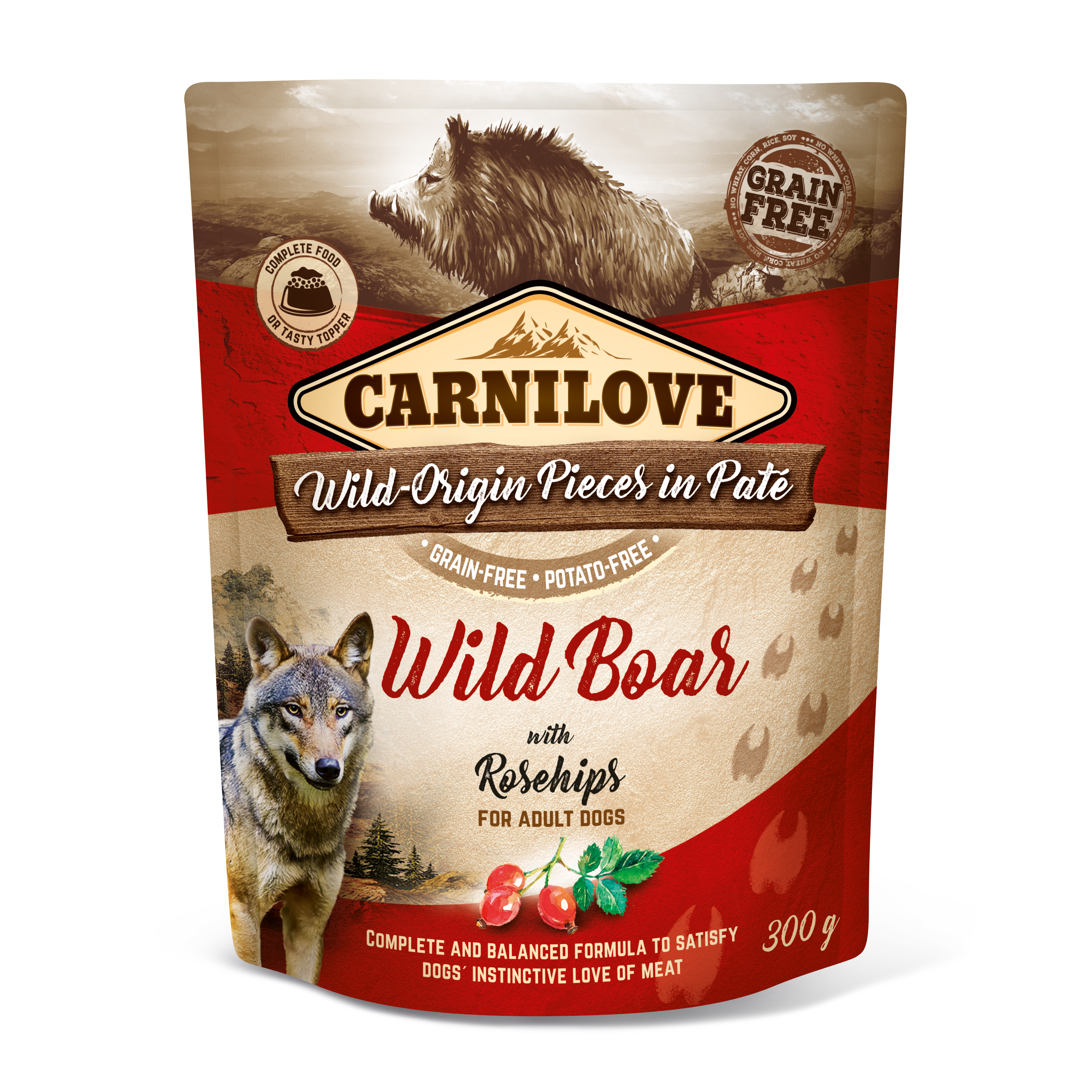 Carnilove Pouch Pate Wild Boar with Rosehips einekotike koertele 300g 1 Carnilove Pouch Pate Wild Boar with Rosehips einekotike koertele 300g