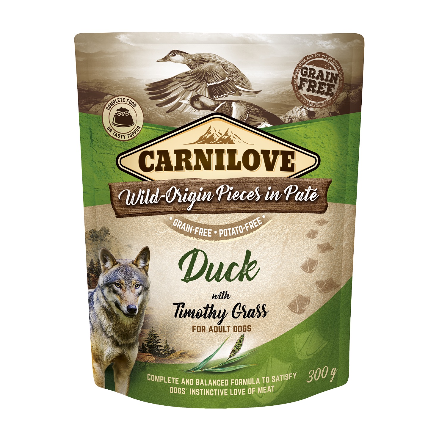 Carnilove Pouch Pate Duck with Timothy Grass einekotike koertele 300g 1 Carnilove Pouch Pate Duck with Timothy Grass einekotike koertele 300g