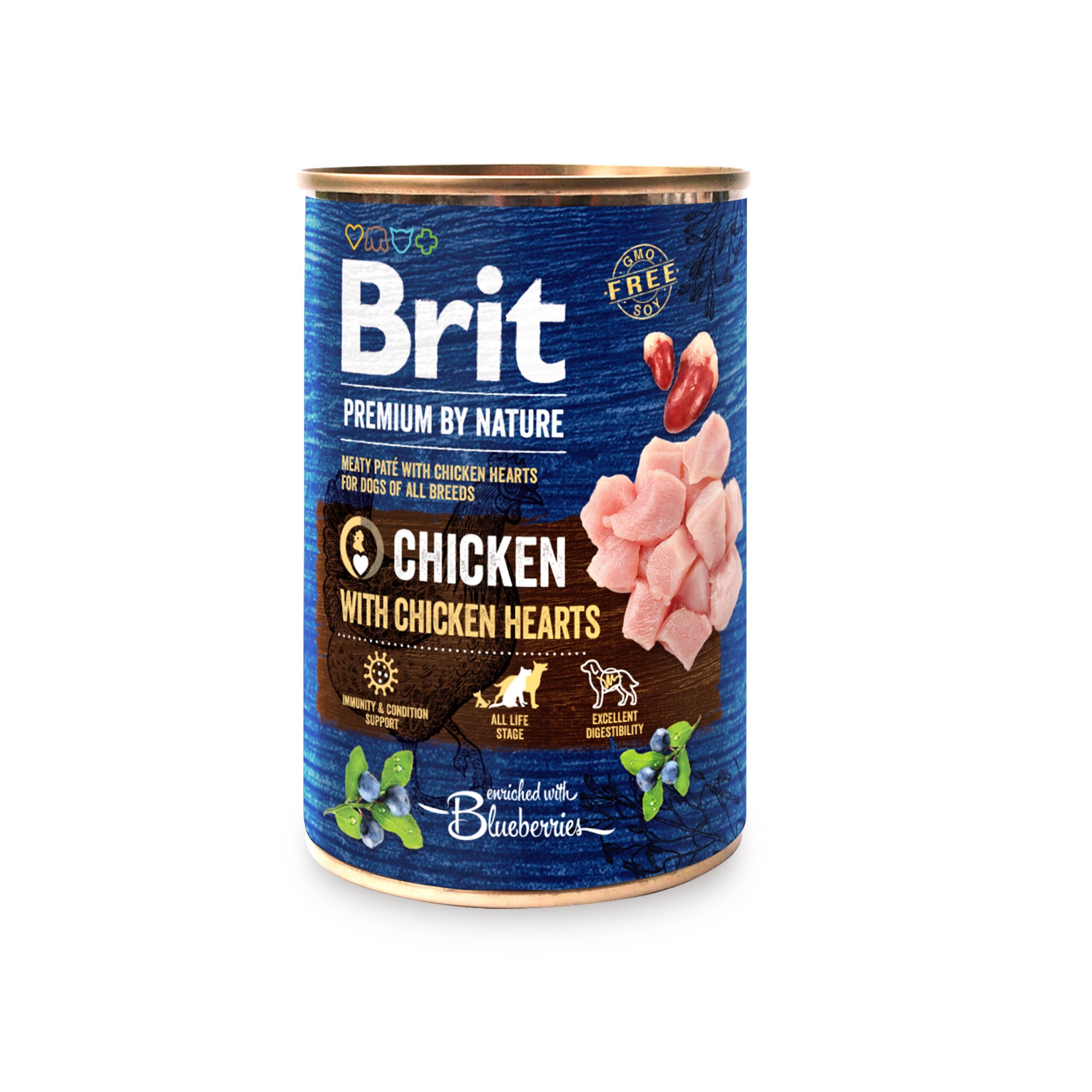 Brit Premium by Nature konserv Chicken with Hearts koertele 400g 1 Brit Premium by Nature konserv Chicken with Hearts koertele 400g