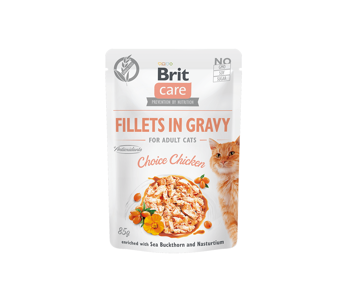 Brit Care Fillets in Gravy Choice Chicken märgtoit kassidele 85g 1 Brit Care Fillets in Gravy Choice Chicken märgtoit kassidele 85g