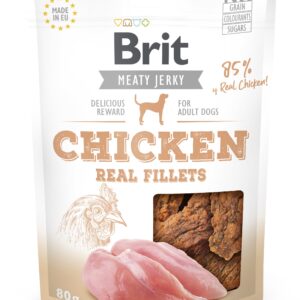 Brit Jerky Chicken Real Fillets Snack närimismaius koertele 80g