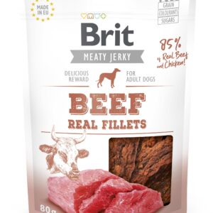 Brit Jerky Beef Real Fillets Snack närimismaius koertele 80g