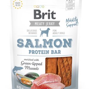Brit Jerky Salmon Protein Bar Snack närimismaius koertele 80g