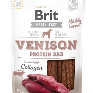 Brit Jerky Venison Protein Bar Snack närimismaius koertele 80g
