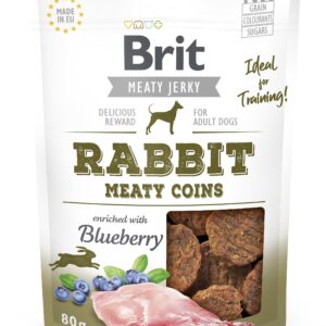 Brit Jerky Rabbit Meaty Coins Snack närimismaius koertele 80g