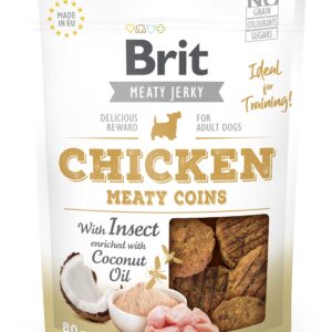 Brit Jerky Chicken Meaty Coins Snack närimismaius koertele 80g