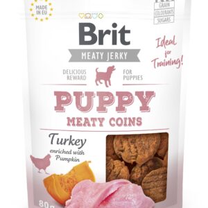Brit Jerky Puppy Turkey Meaty Coins närimismaius kutsikatele 80g